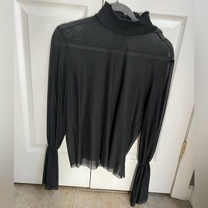 sheer zara bell sleeve top
